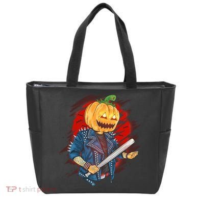 Biker Pumpkin Cool Halloween Tote Bag