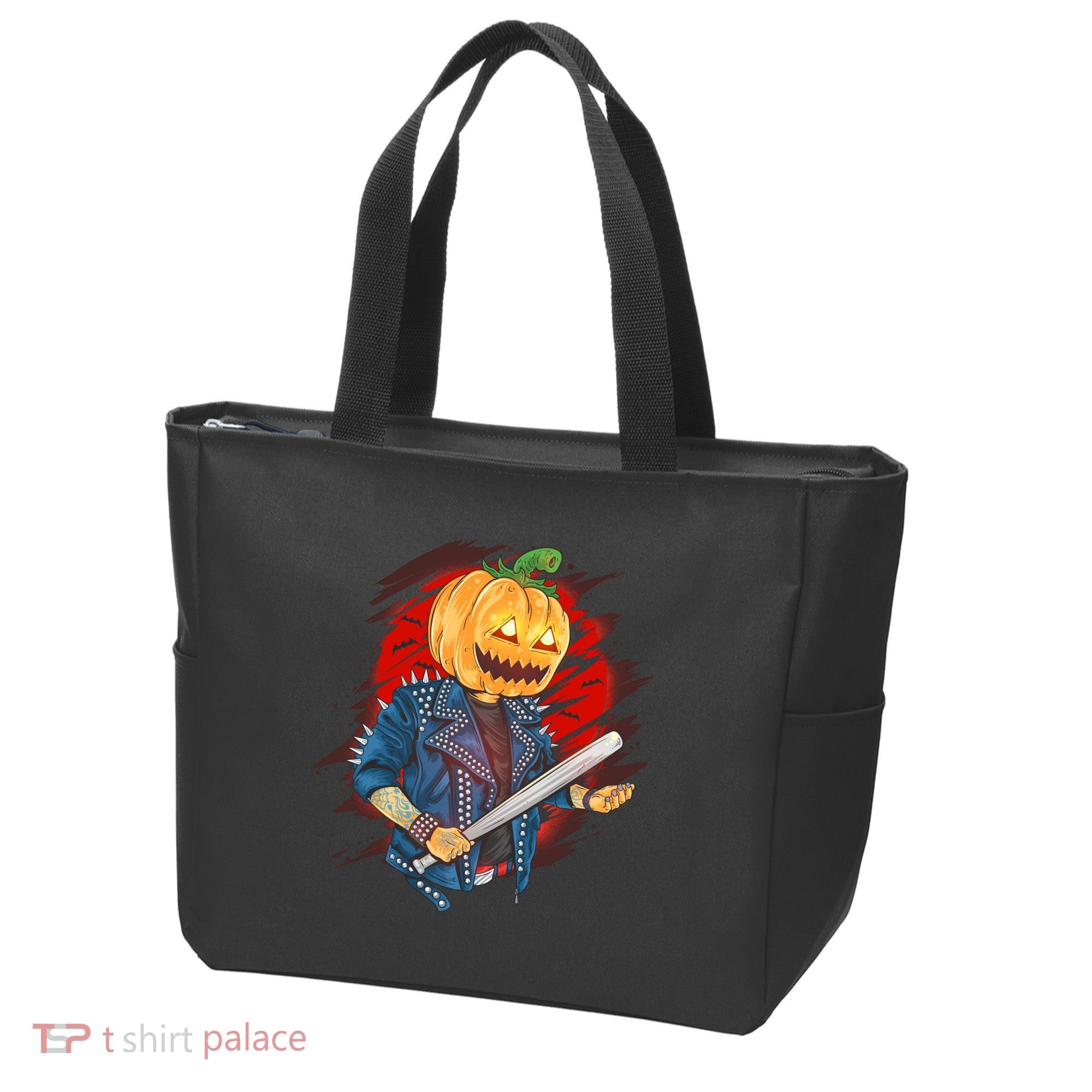 Biker Pumpkin Cool Halloween Tote Bag