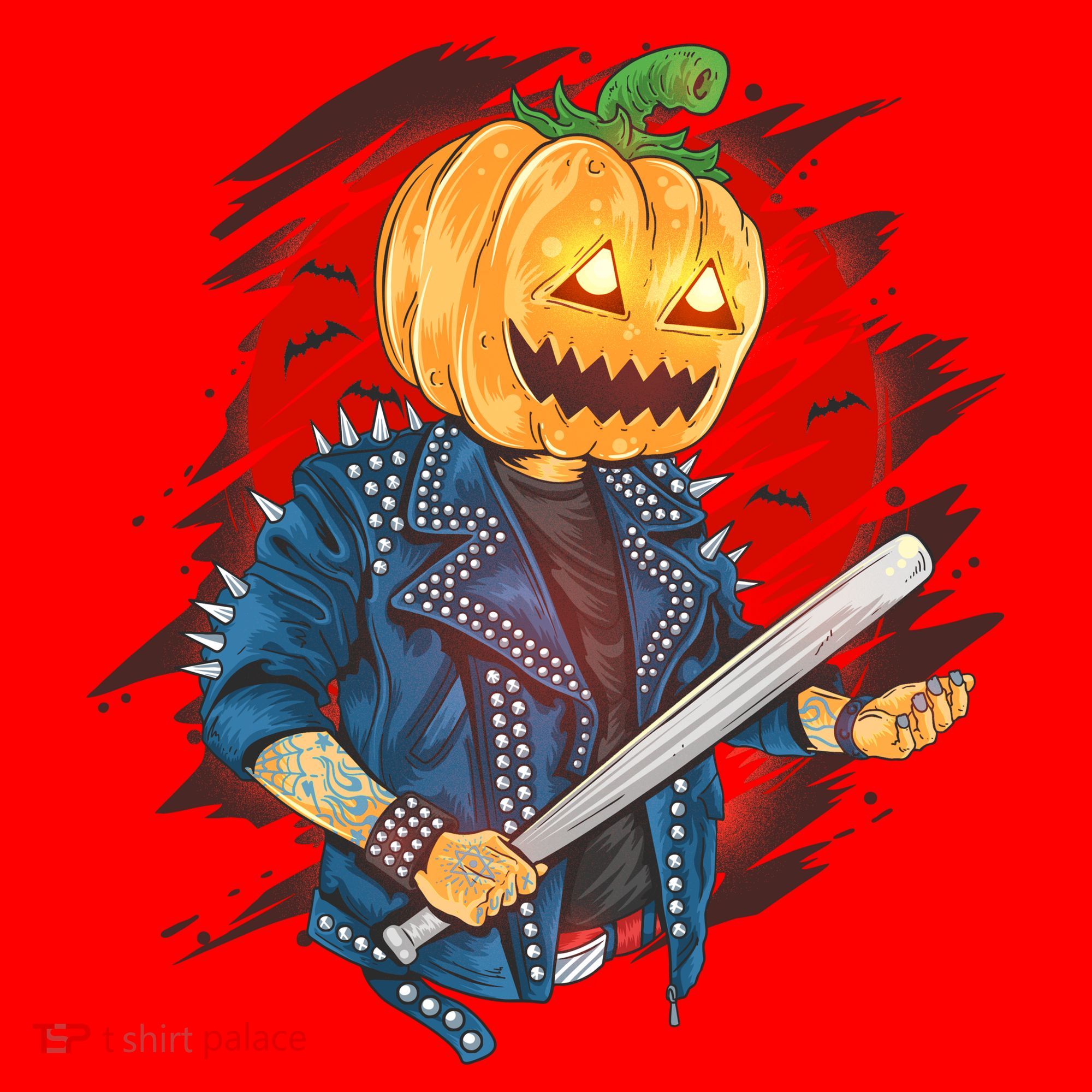 Biker Pumpkin Cool Halloween Santa Hat