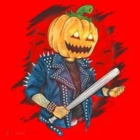 Biker Pumpkin Cool Halloween Santa Hat thumb 1
