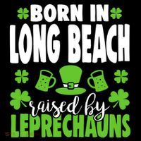 Born In Long Beach Raised By Leprechauns Gift Doggie Tank thumb 4