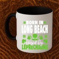 Born In Long Beach Raised By Leprechauns Gift Coffee Mug thumb 2
