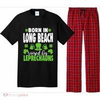 Born In Long Beach Raised By Leprechauns Gift Pajama Set thumb 0