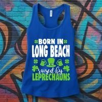 Born In Long Beach Raised By Leprechauns Gift Women's Tank Top thumb 3