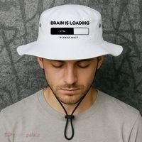 Brain Is Loading Please Wait Funny Bucket Hat thumb 2