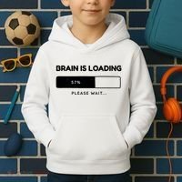 Brain Is Loading Please Wait Funny Kids Hoodie thumb 2