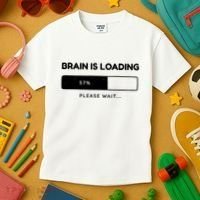 Brain Is Loading Please Wait Funny Kids T-Shirt thumb 3