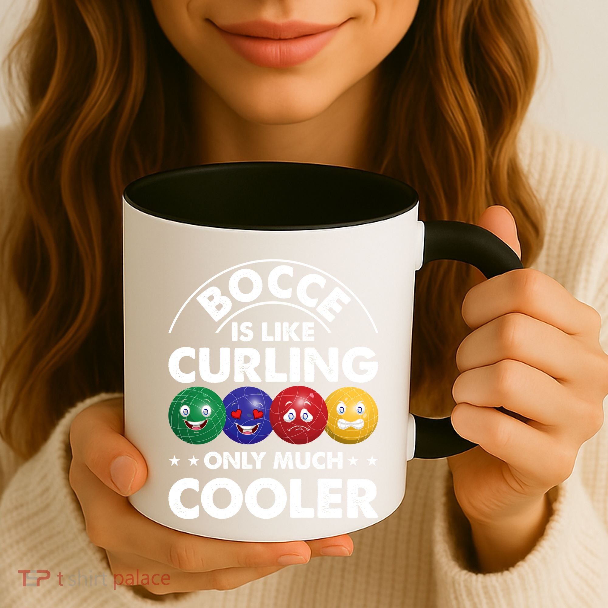 Bocce Is Like Curling Only Much Cooler Bocce Ball Player Gift Coffee Mug