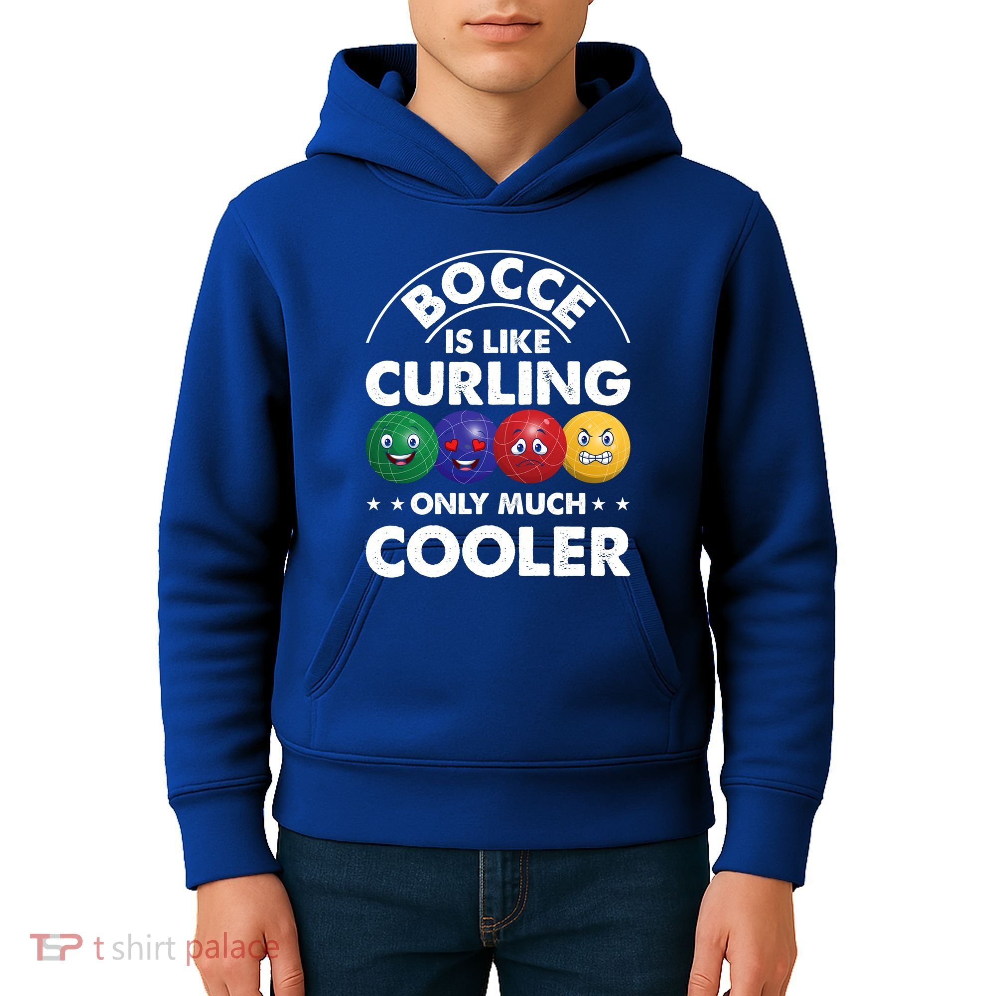Bocce Is Like Curling Only Much Cooler Bocce Ball Player Gift Kids Hoodie