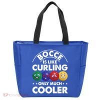 Bocce Is Like Curling Only Much Cooler Bocce Ball Player Gift Tote Bag thumb 0