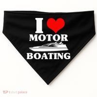 Boater I Love Motor Boating Funny Boating USA-Made Doggie Bandana thumb 0