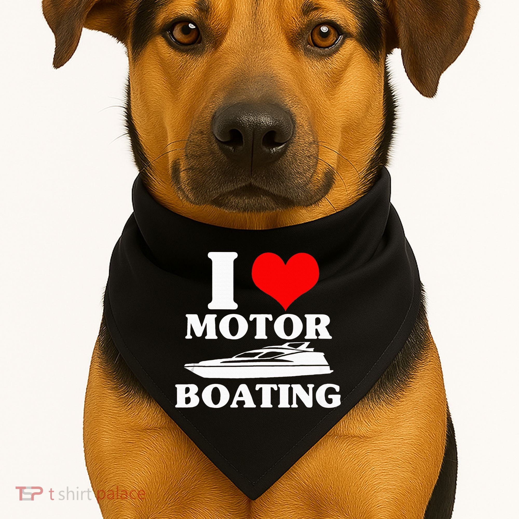 Boater I Love Motor Boating Funny Boating USA-Made Doggie Bandana