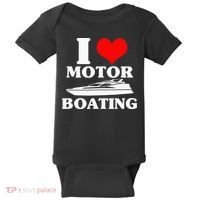 Boater I Love Motor Boating Funny Boating Baby Bodysuit thumb 0
