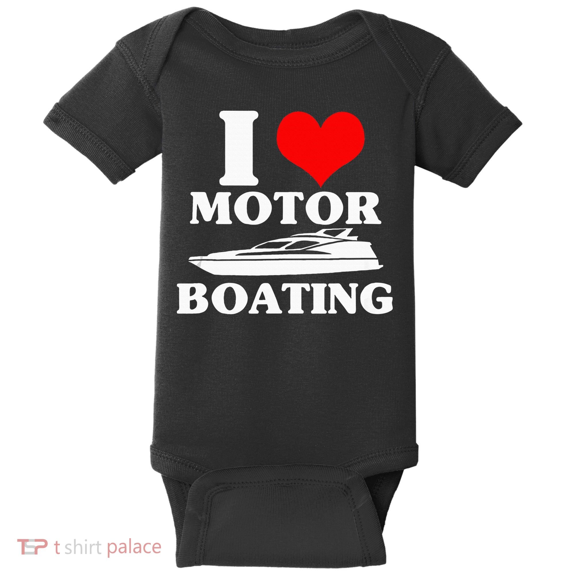 Boater I Love Motor Boating Funny Boating Baby Bodysuit