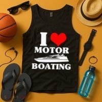 Boater I Love Motor Boating Funny Boating Tank Top thumb 4