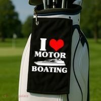Boater I Love Motor Boating Funny Boating Golf Towel thumb 2