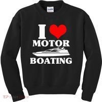 Boater I Love Motor Boating Funny Boating Kids Sweatshirt thumb 0