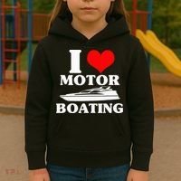 Boater I Love Motor Boating Funny Boating Kids Hoodie thumb 3