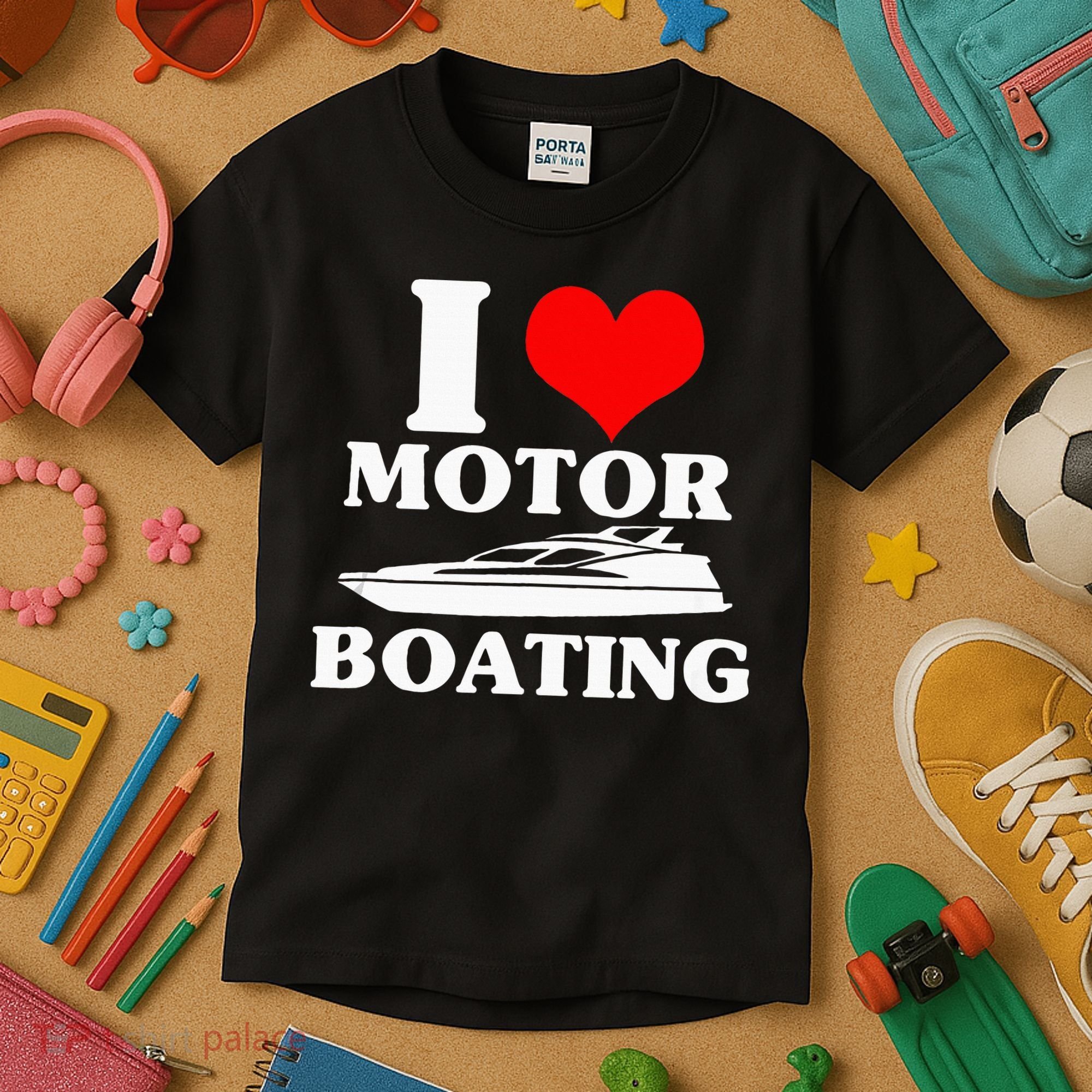 Boater I Love Motor Boating Funny Boating Kids T-Shirt