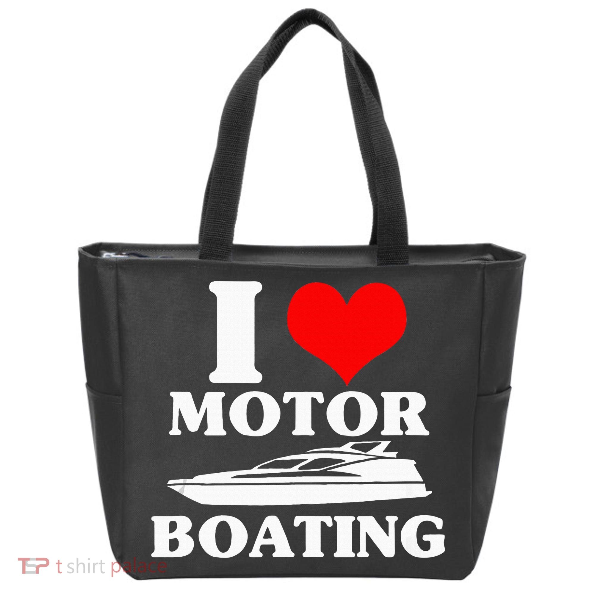 Boater I Love Motor Boating Funny Boating Tote Bag