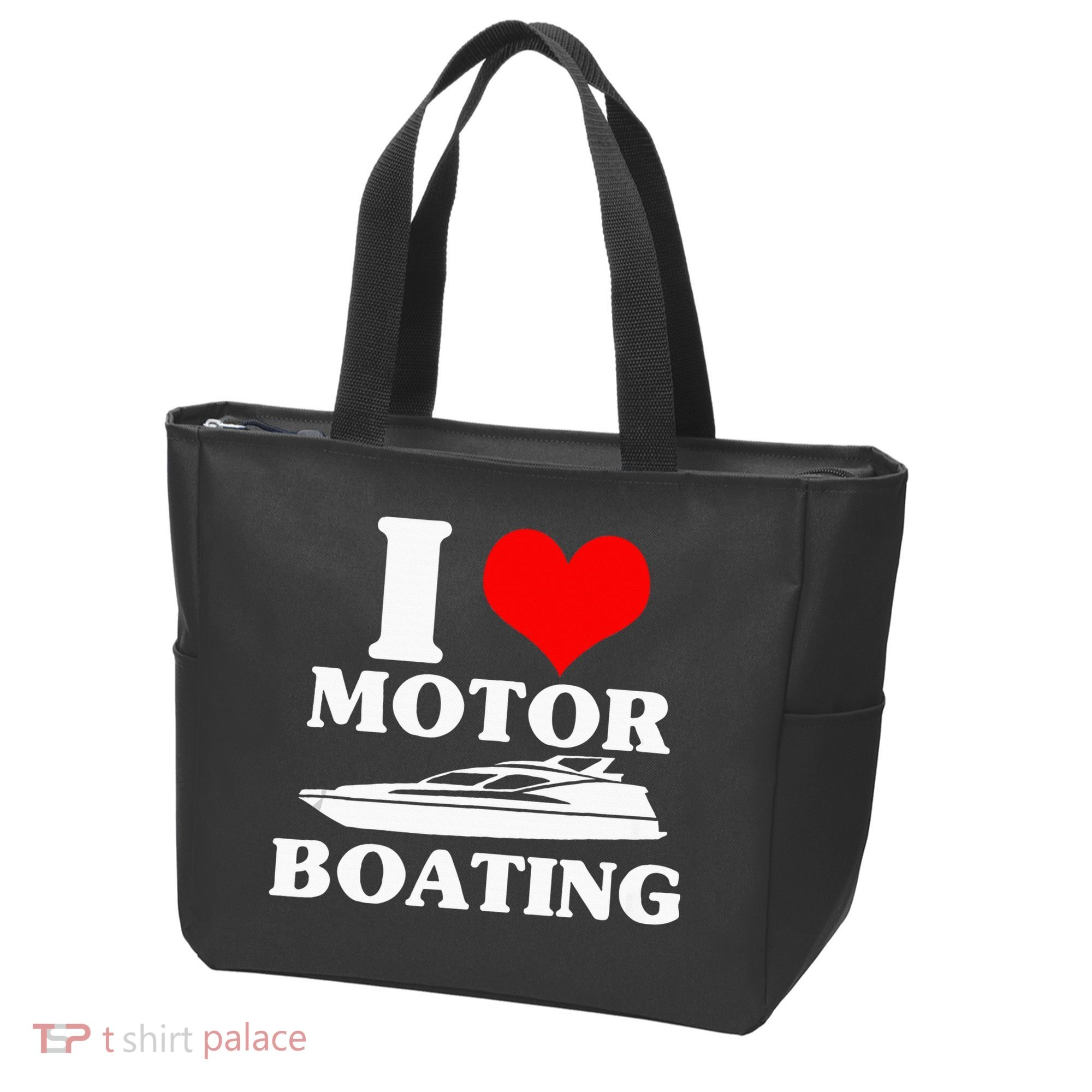 Boater I Love Motor Boating Funny Boating Tote Bag