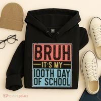 Bruh ItS My 100th Day Of School Boys Hoodie thumb 4