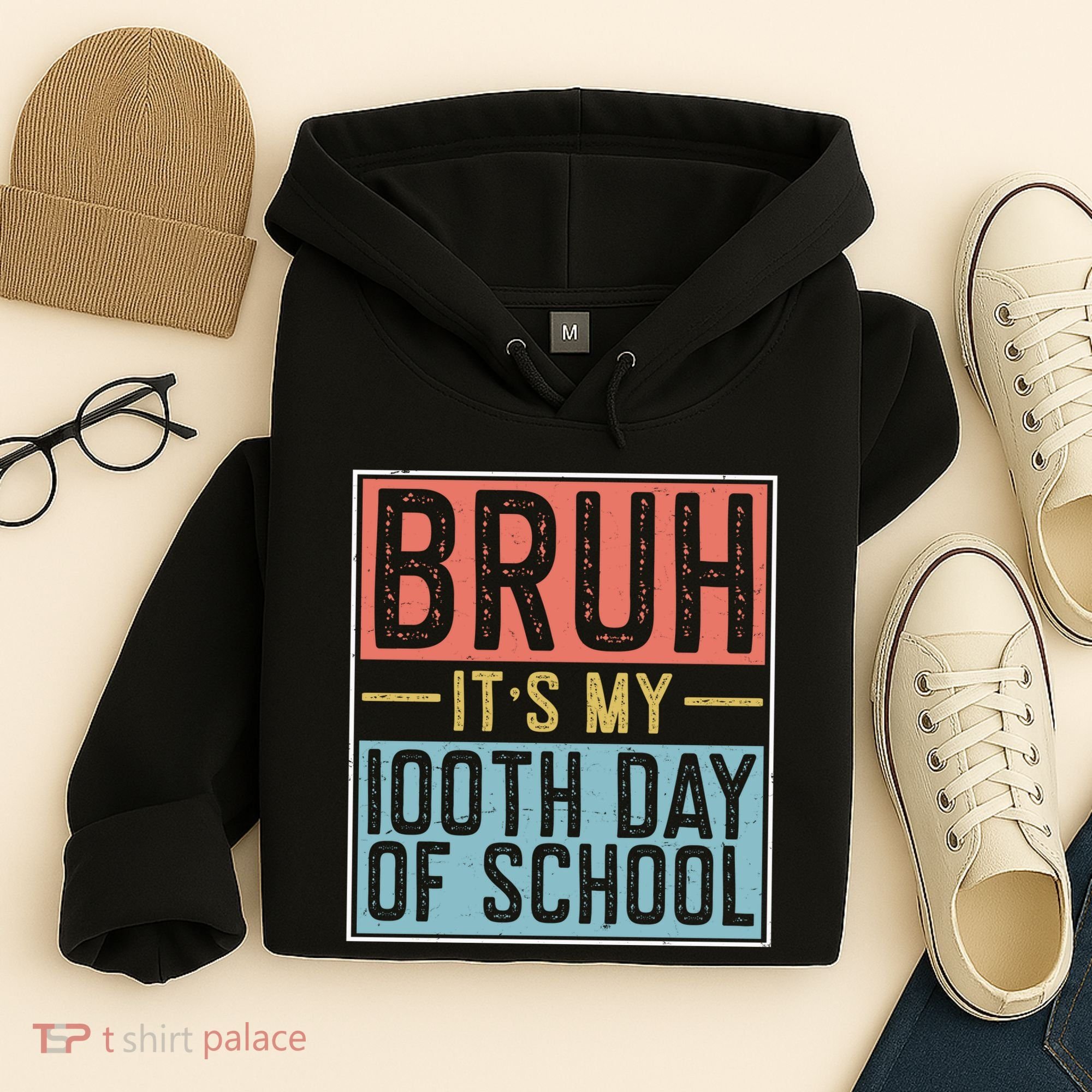Bruh ItS My 100th Day Of School Boys Hoodie