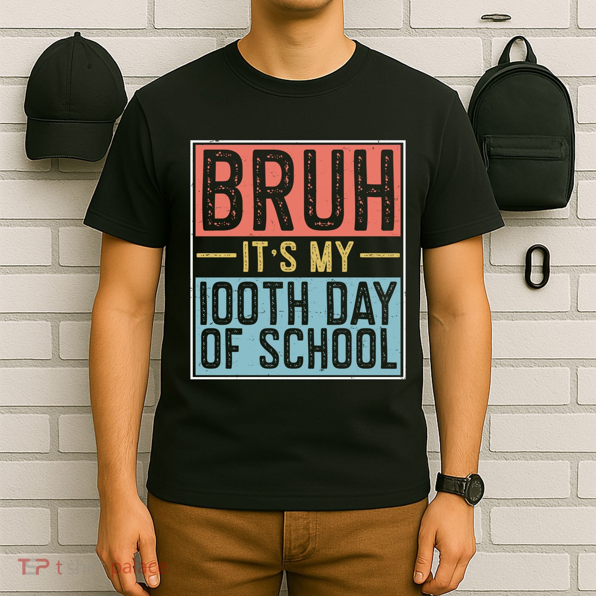 Bruh ItS My 100th Day Of School Boys T-Shirt