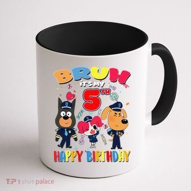 Bruh Its My 5th Birthday Sheriff Party Gift for Coffee Mug back