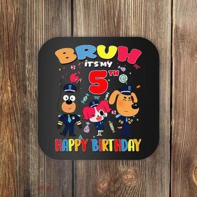 Bruh Its My 5th Birthday Sheriff Party Gift for Coaster