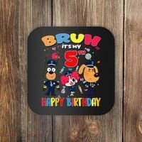 Bruh Its My 5th Birthday Sheriff Party Gift for Coaster thumb 0