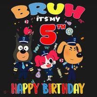 Bruh Its My 5th Birthday Sheriff Party Gift for Ornament thumb 1