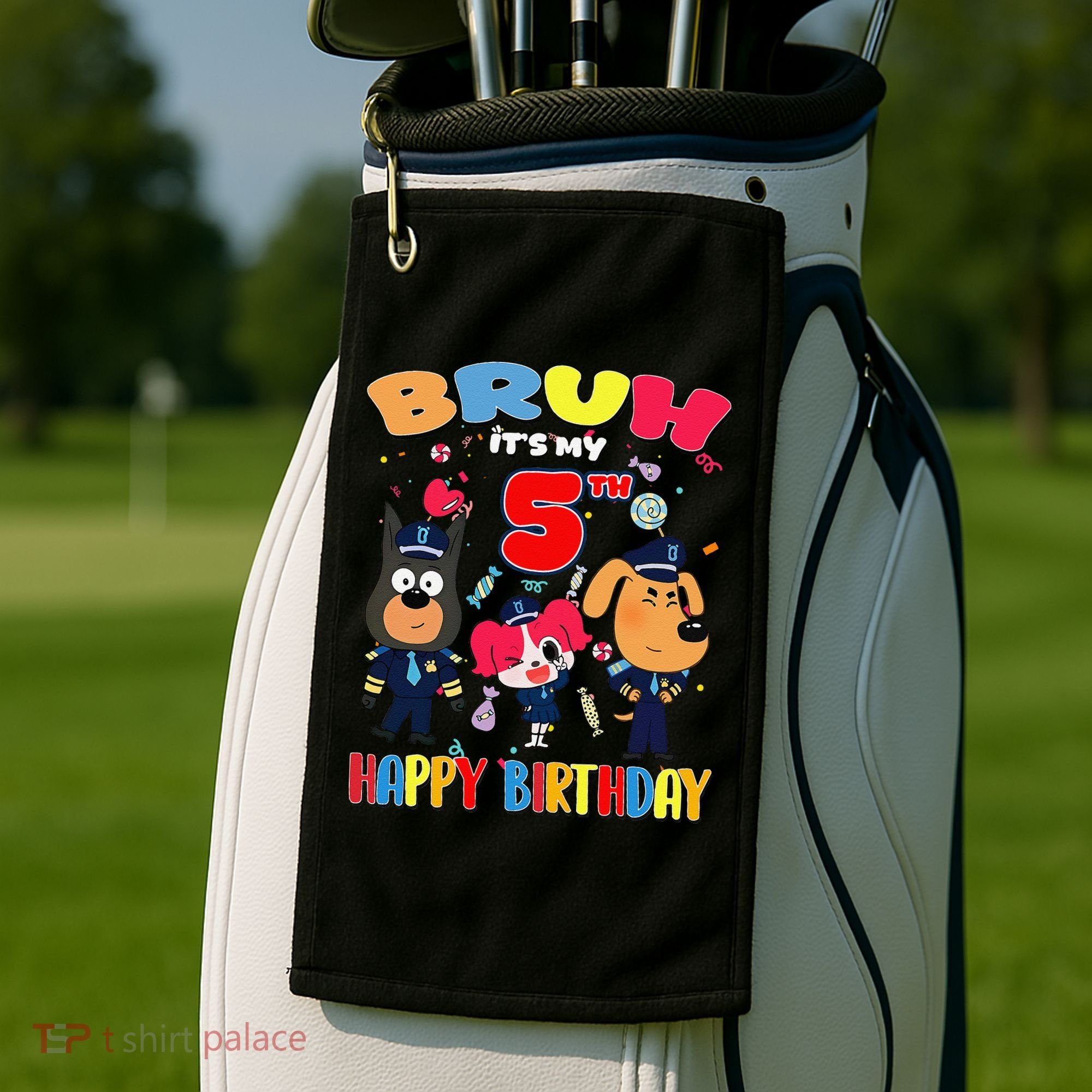 Bruh Its My 5th Birthday Sheriff Party Gift for Golf Towel