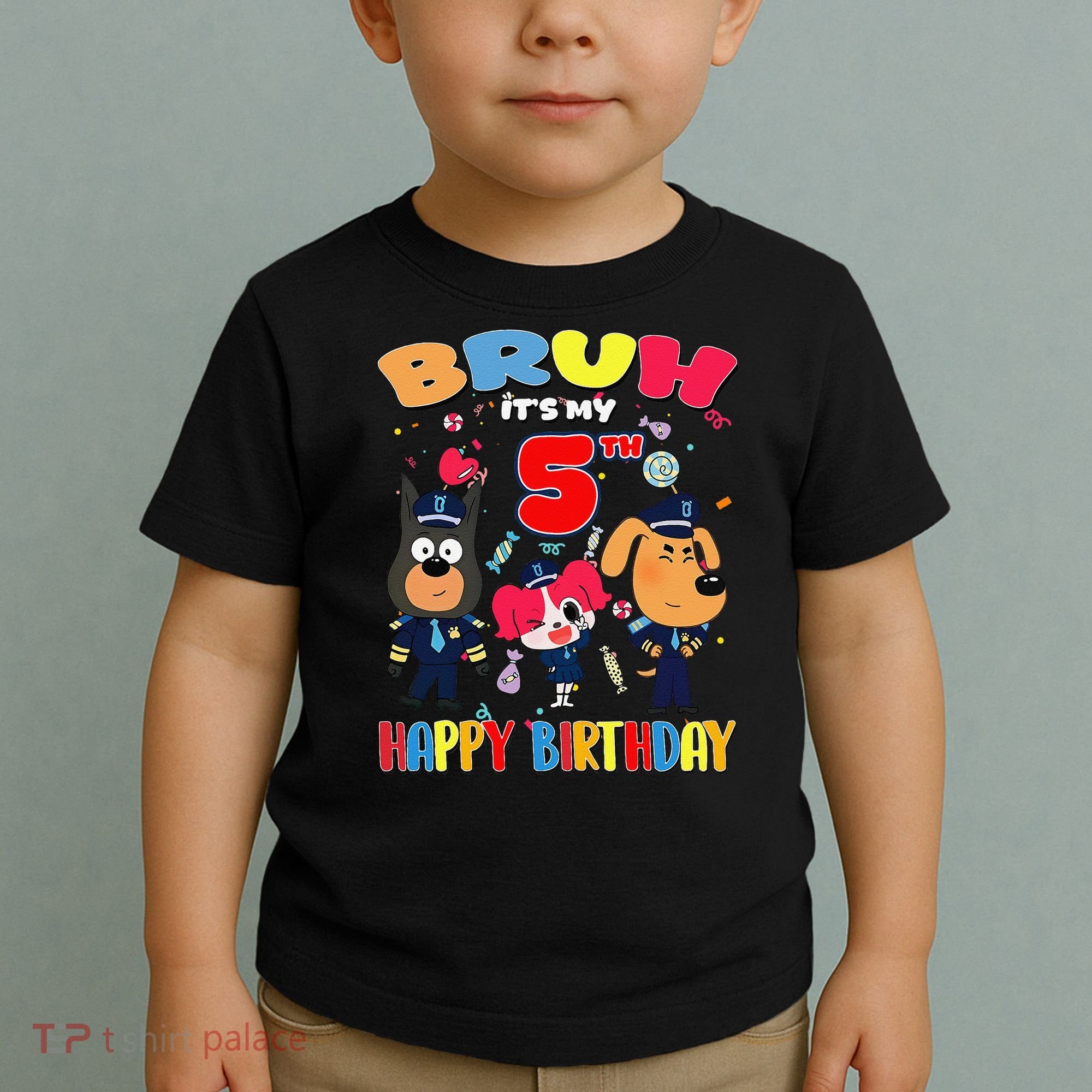 Bruh Its My 5th Birthday Sheriff Party Gift for Toddler T-Shirt