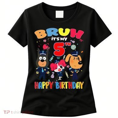 Bruh Its My 5th Birthday Sheriff Party Gift for Women's T-Shirt