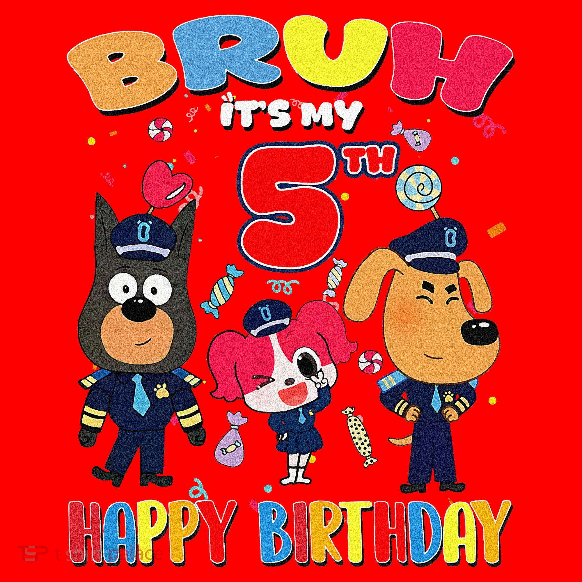 Bruh Its My 5th Birthday Sheriff Party Gift for Santa Hat