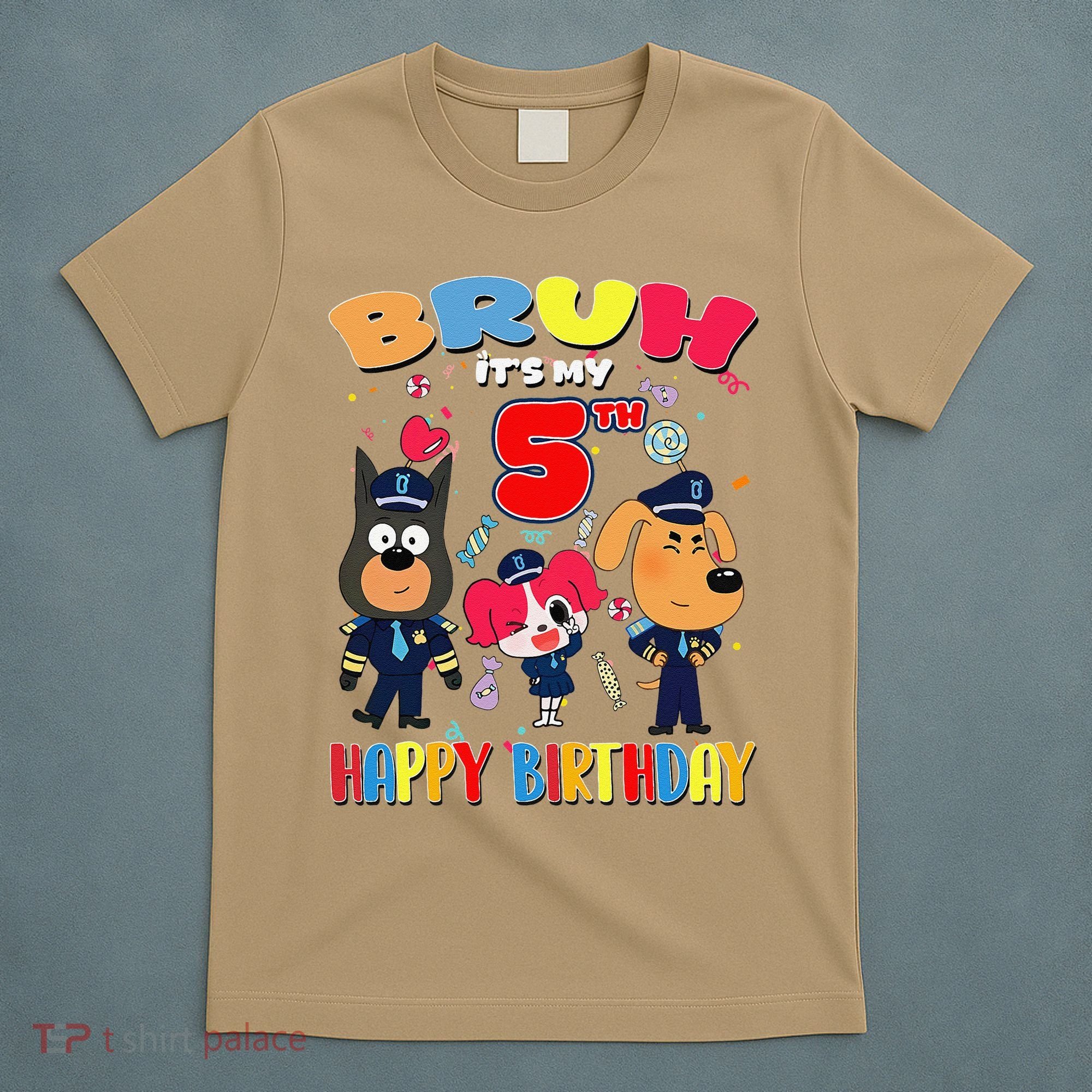 Bruh Its My 5th Birthday Sheriff Party Gift for T-Shirt