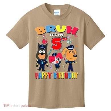 Bruh Its My 5th Birthday Sheriff Party Gift for Kids T-Shirt