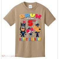 Bruh Its My 5th Birthday Sheriff Party Gift for Kids T-Shirt thumb 0