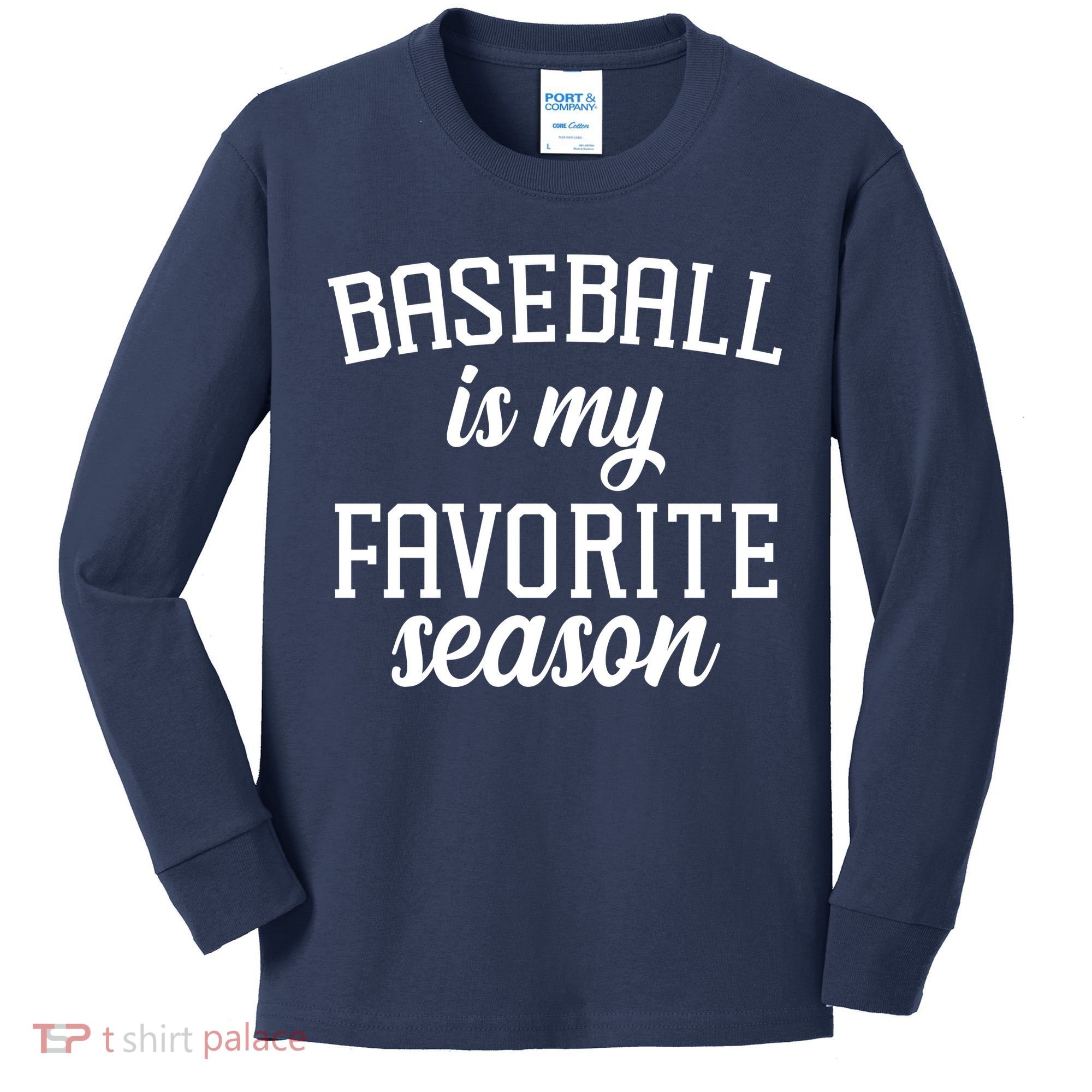 Baseball Is My Favorite Season Kids Long Sleeve Shirt