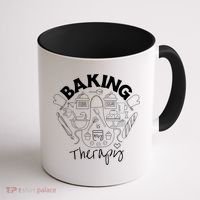 Baking Is My Therapy Apron Gloves Scoop Cup Cake Bakeaholic Cool Gift Coffee Mug thumb 1