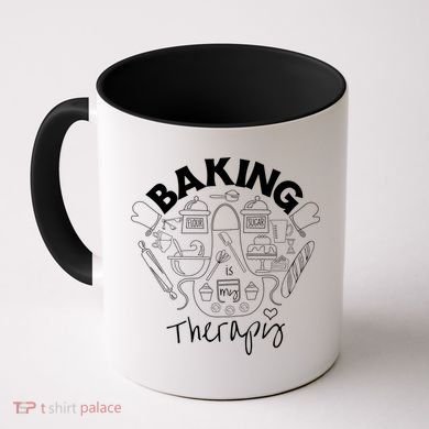 Baking Is My Therapy Apron Gloves Scoop Cup Cake Bakeaholic Cool Gift Coffee Mug