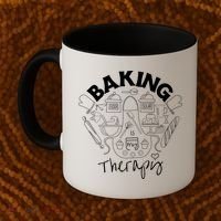 Baking Is My Therapy Apron Gloves Scoop Cup Cake Bakeaholic Cool Gift Coffee Mug thumb 2