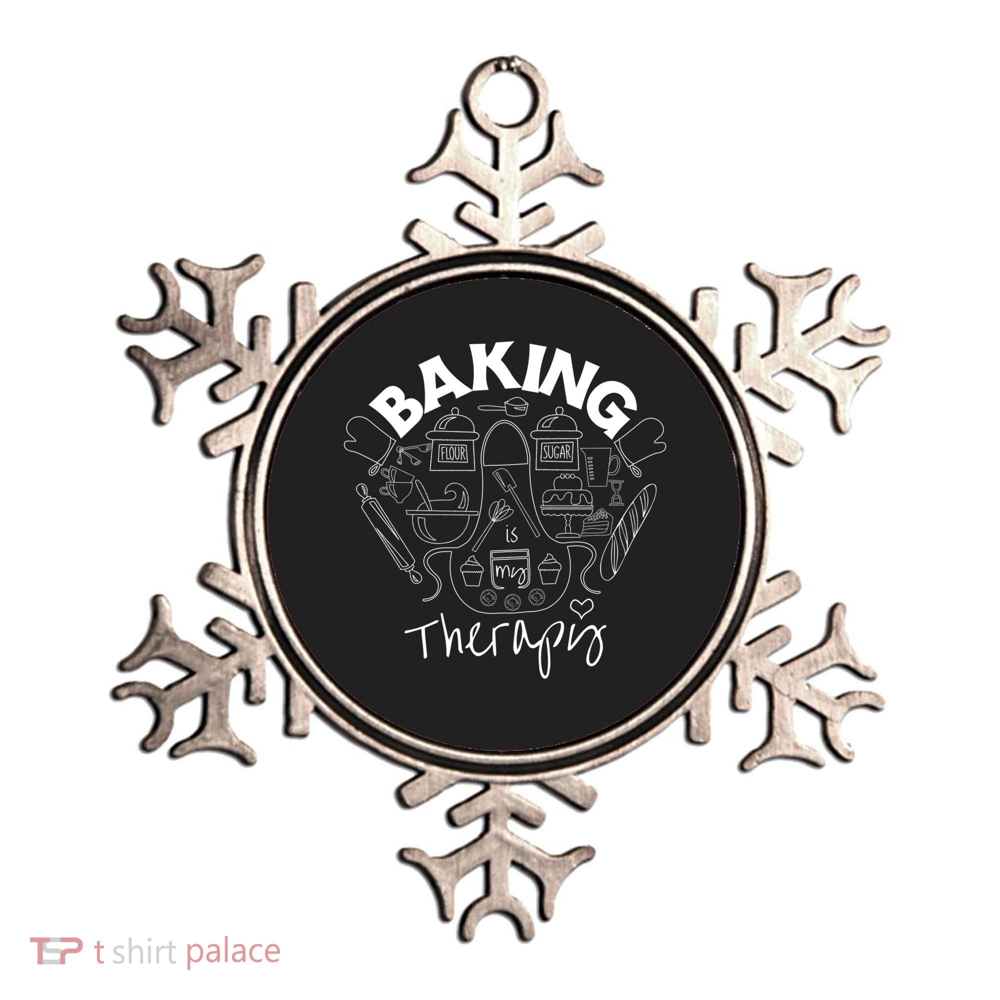 Baking Is My Therapy Apron Gloves Scoop Cup Cake Bakeaholic Cool Gift Ornament