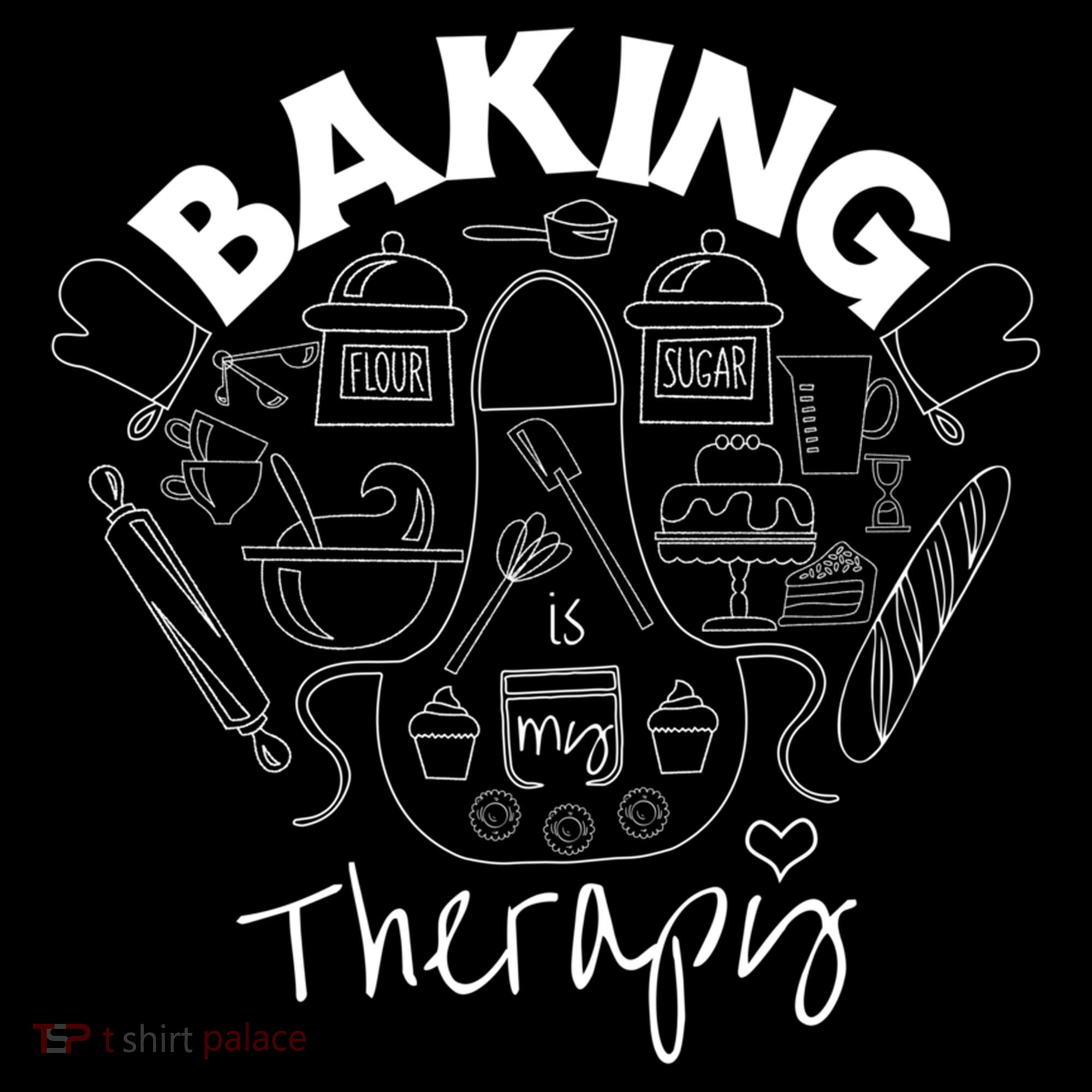 Baking Is My Therapy Apron Gloves Scoop Cup Cake Bakeaholic Cool Gift Ornament