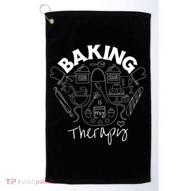 Baking Is My Therapy Apron Gloves Scoop Cup Cake Bakeaholic Cool Gift Golf Towel