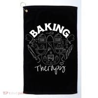 Baking Is My Therapy Apron Gloves Scoop Cup Cake Bakeaholic Cool Gift Golf Towel thumb 0