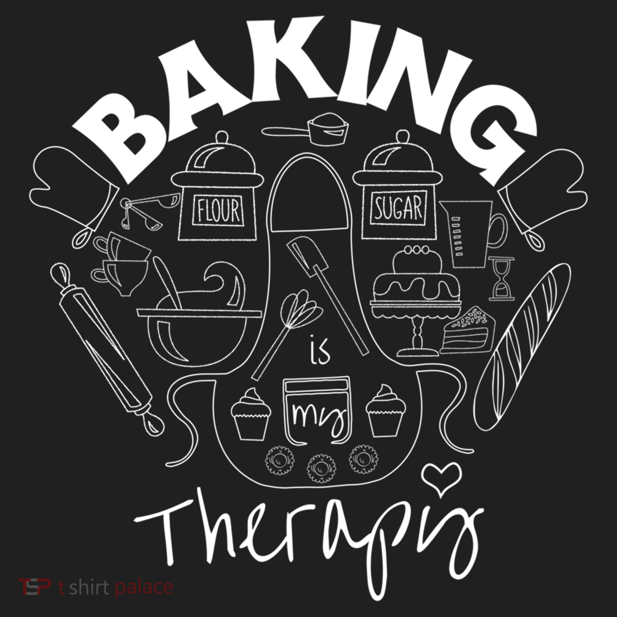 Baking Is My Therapy Apron Gloves Scoop Cup Cake Bakeaholic Cool Gift Golf Towel