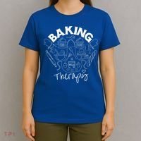 Baking Is My Therapy Apron Gloves Scoop Cup Cake Bakeaholic Cool Gift T-Shirt thumb 4