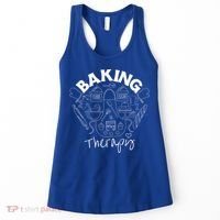 Baking Is My Therapy Apron Gloves Scoop Cup Cake Bakeaholic Cool Gift Women's Tank Top thumb 0